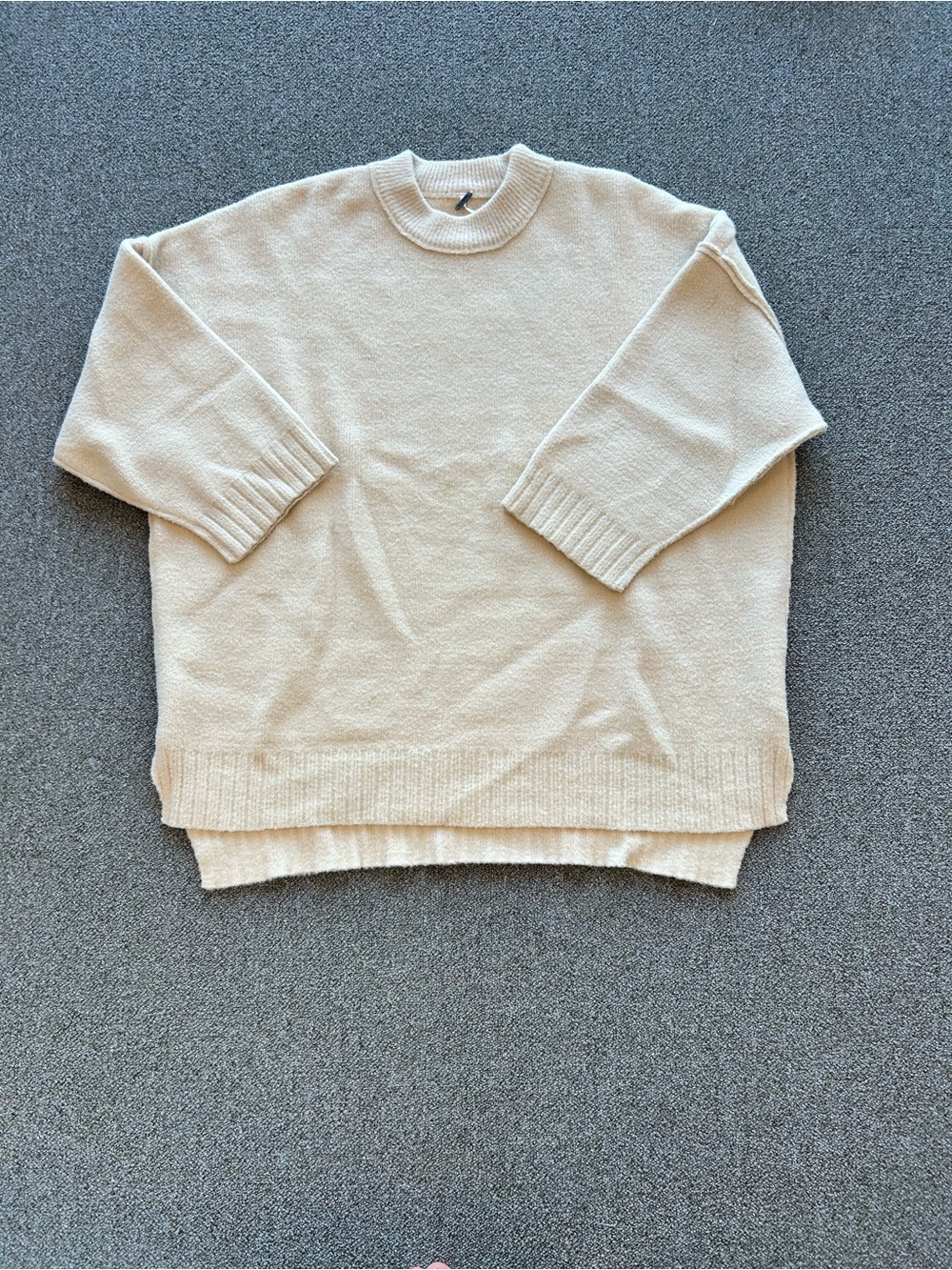 Free People Cream Crewneck Sweater M